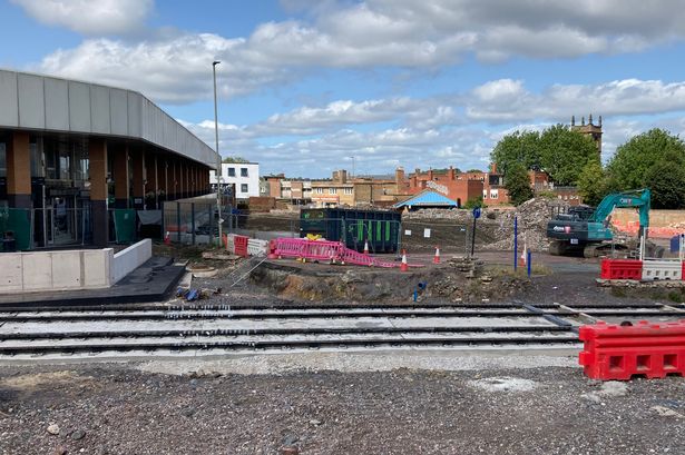 Superstore demolished as new Dudley town centre transport hub takes shape